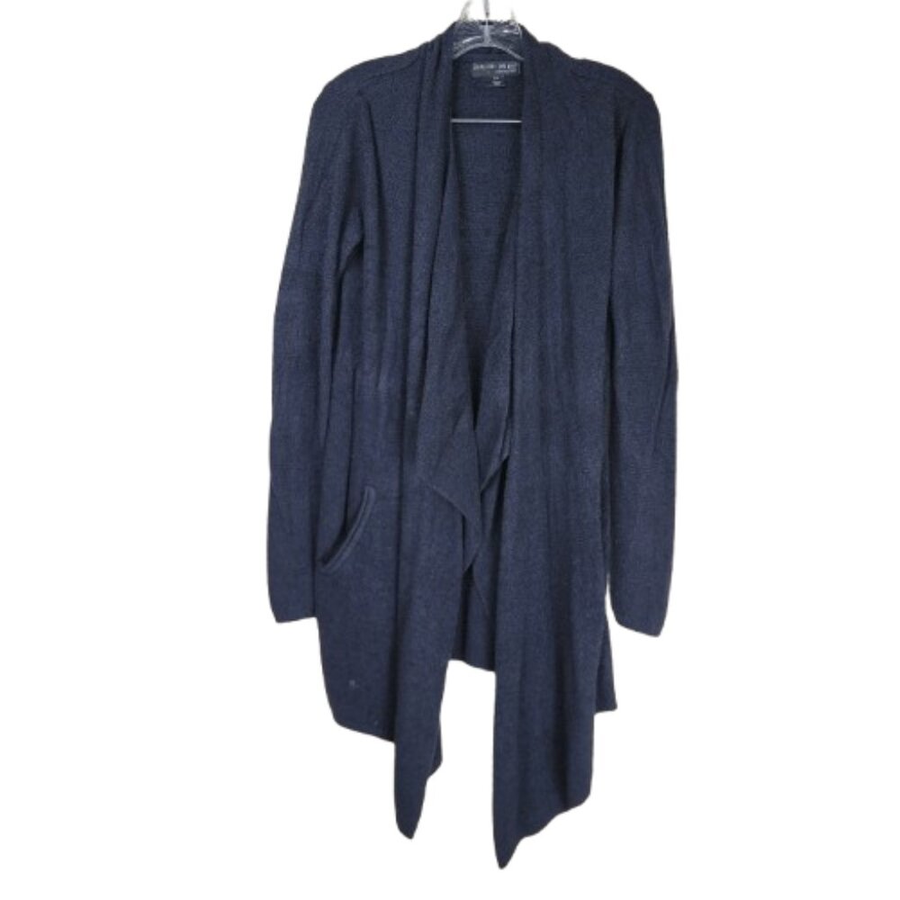 Barefoot Dreams CozyChic Lite Circle Cardigan Black Open Front S/M